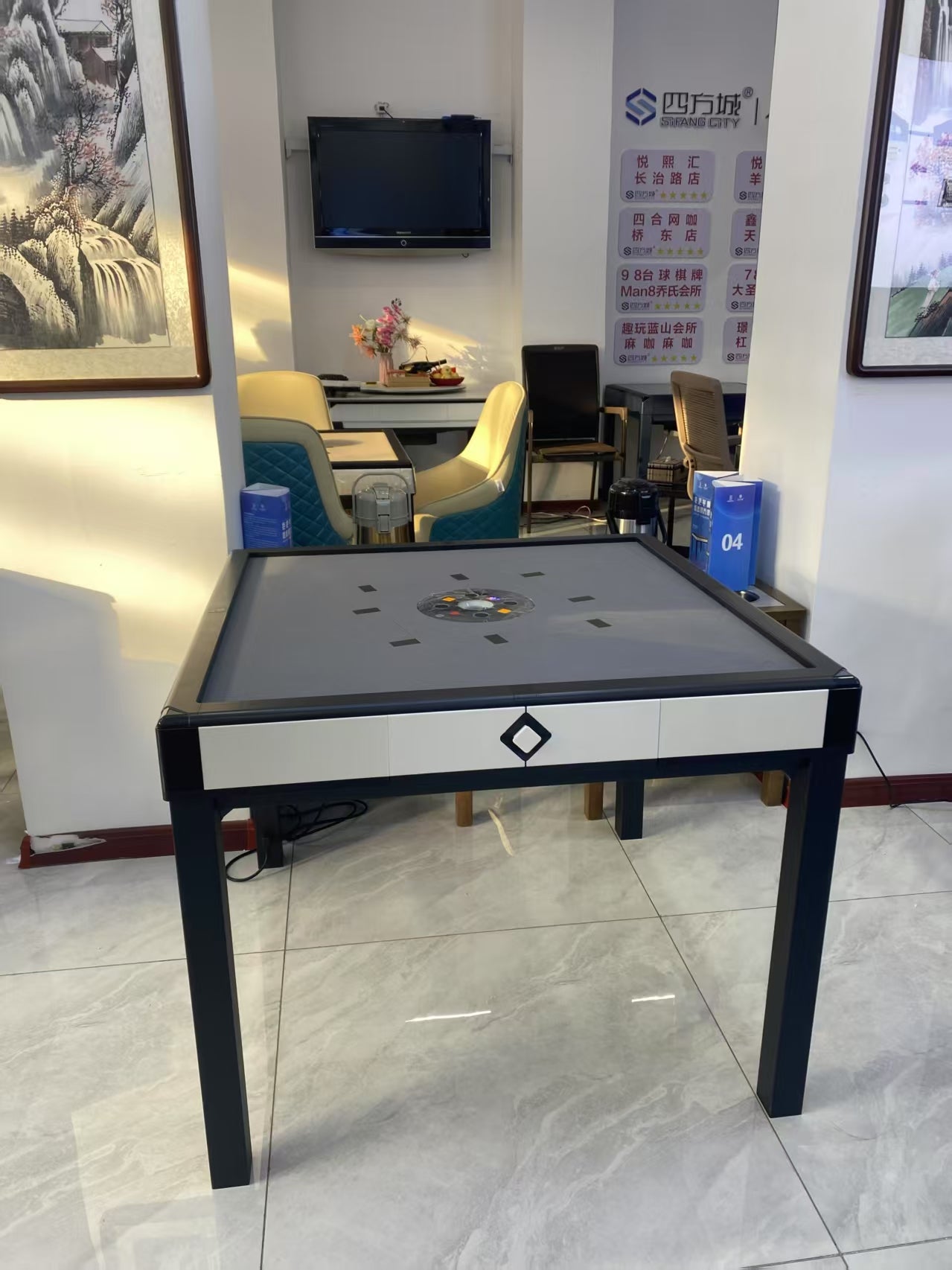 T350 mini 星光白42号牌四腿餐桌款麻将机 特价款