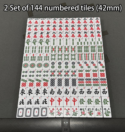 T350 Sifang City Automatic Folding Mahjong Table White Color with American Style 42mm numbered tiles 152 tiles per set Total two set of tiles. Standard two dices.
